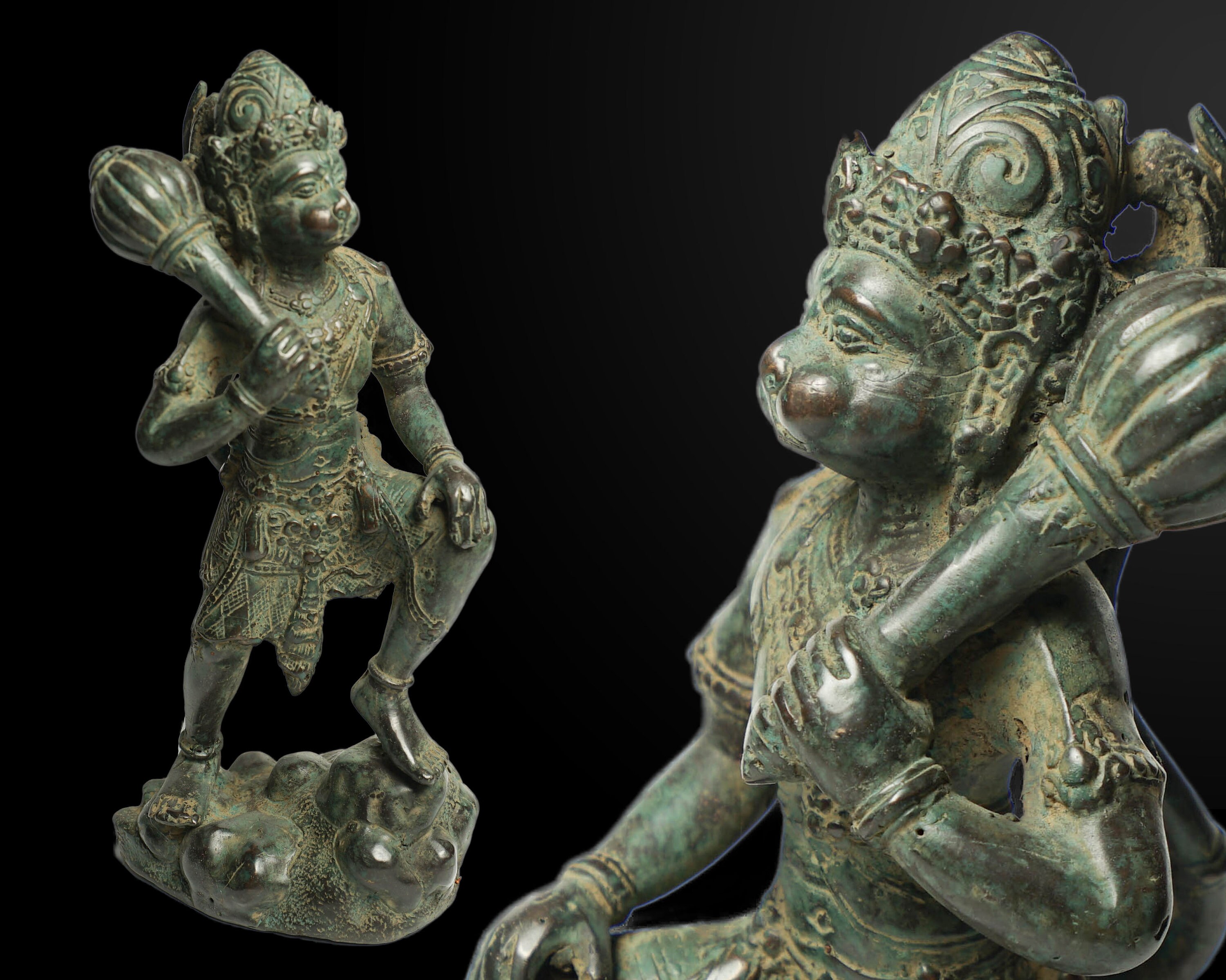 Lord Hanuman Statue 12 Inch , Bajrangbali Idol Ram Bhakt Hanuman, Hindu God Of Strength & Power, Cooper