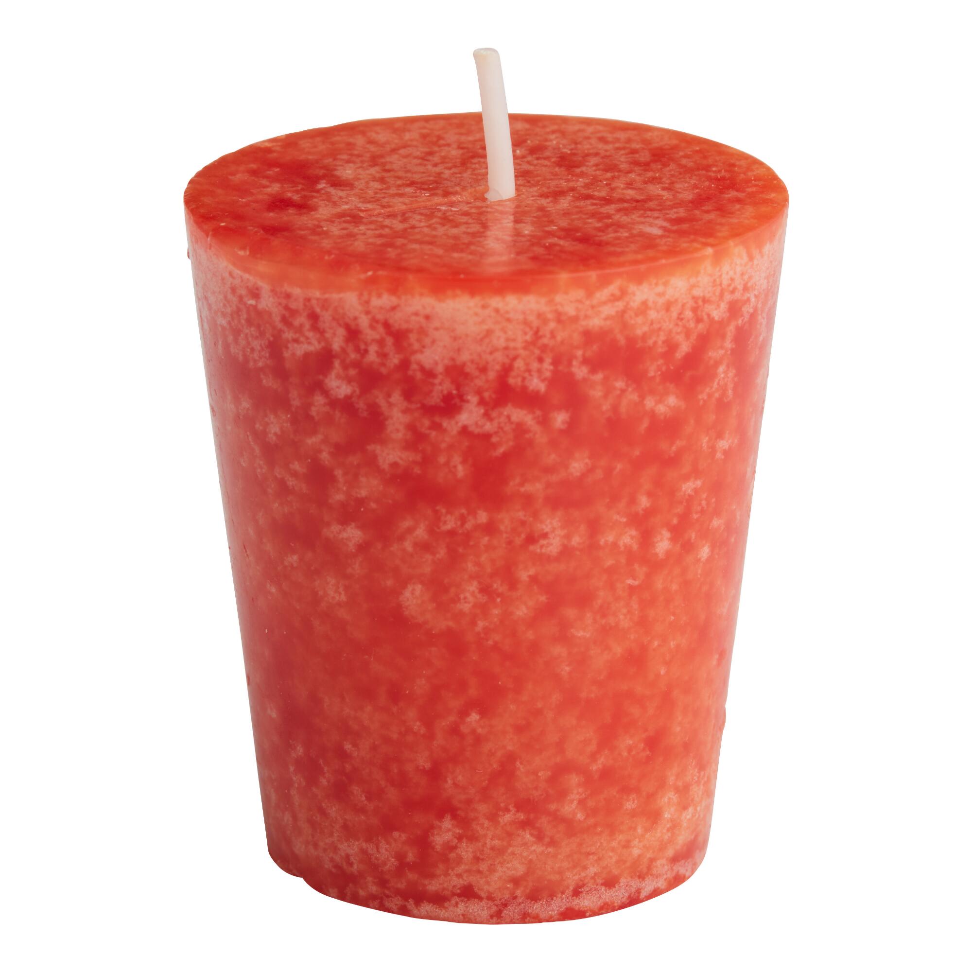 4 Pack Fireside Pumpkin Mottled Votive Candle Set of 2: Orange - Scented Wax by World Market