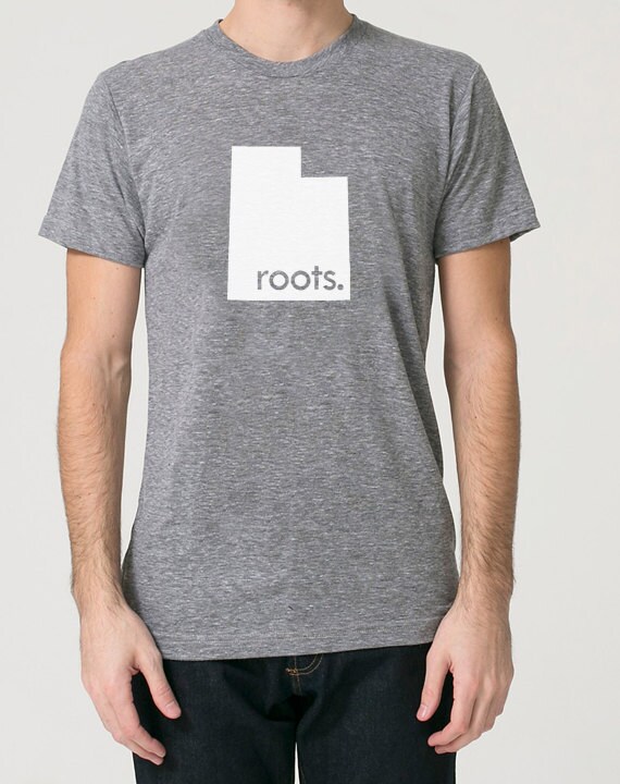 Utah Home State Ut Roots Tri Blend Track T-Shirt - Unisex Tee Shirts Size S M L Xl
