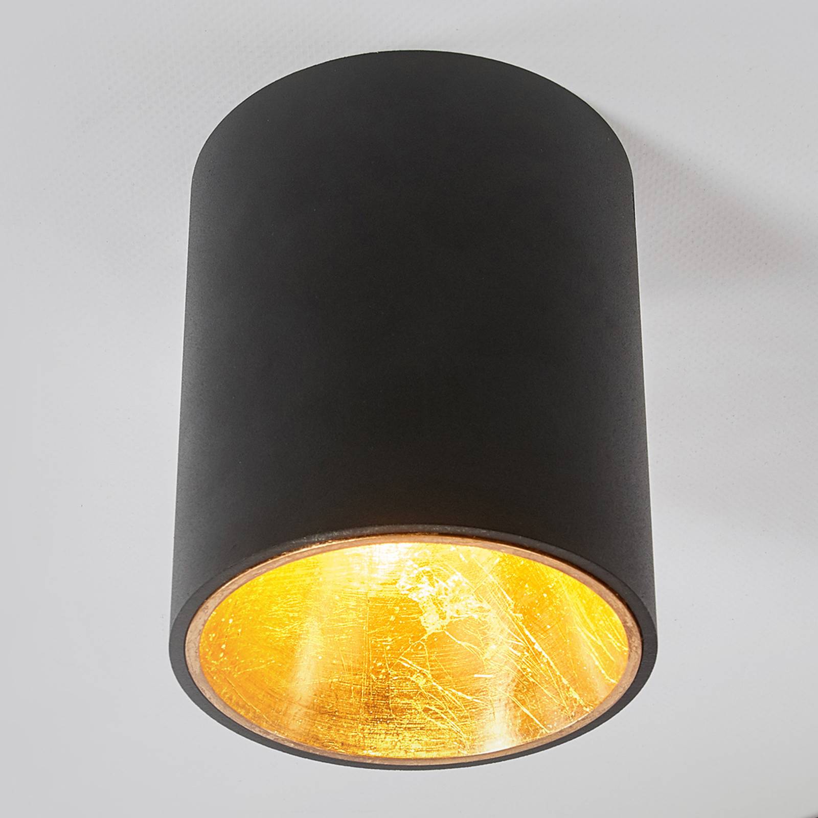 Musta-kultainen LED-kattolamppu Juma, pyöreä
