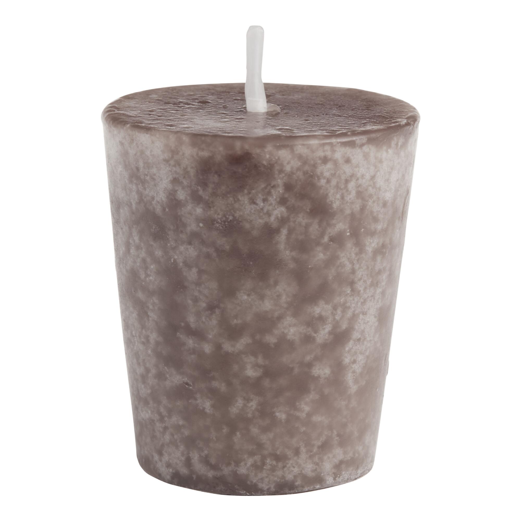 Bergamot Linen Mottled Votive Scented Candles 4 Pack: Gray - Scented Wax by World Market