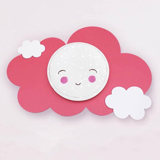 LED-seinävalaisin Starlight Smile, pilvi, roosa