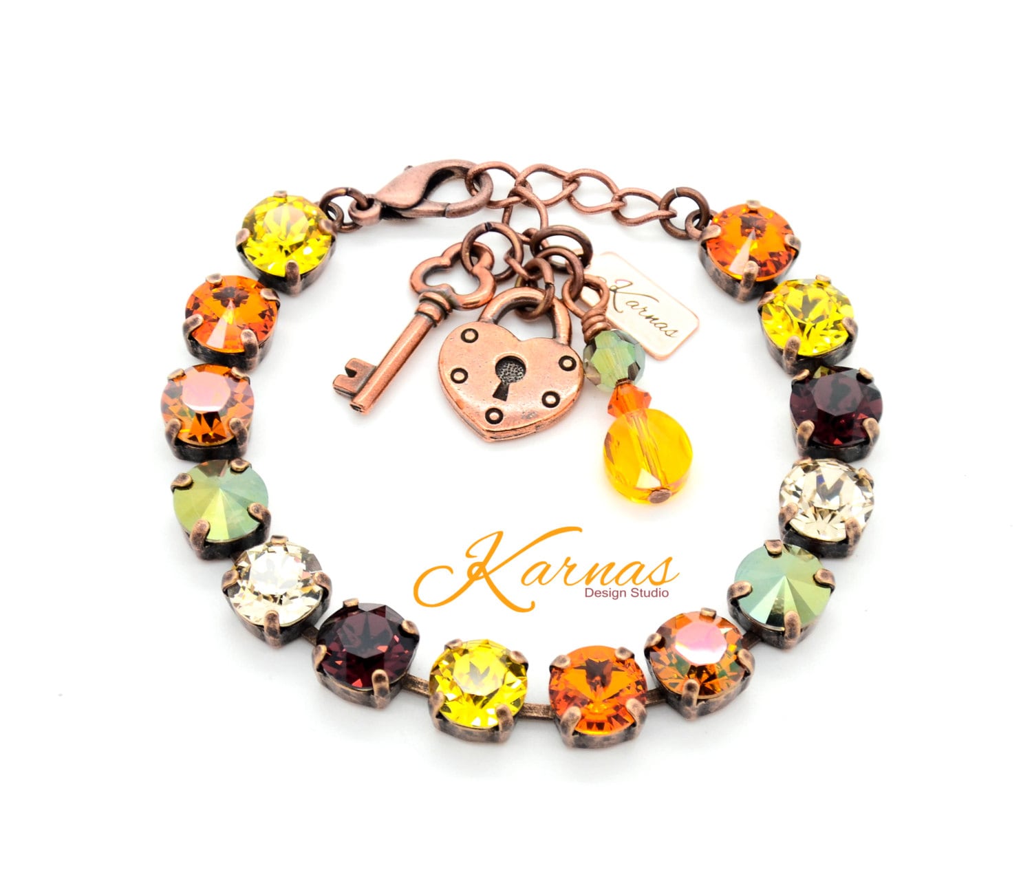 Cornucopia 8mm Charm Bracelet K.d.s. Premium Crystal Pick Your Finish Karnas Design Studio Free Shipping