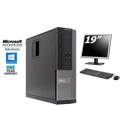Dell OptiPlex 390 SFF. Intent Core i3 2100 3.1GHz 8GB 500GB Windows 10 Pro bundled with 19" LCD Monitor, Refurbished
