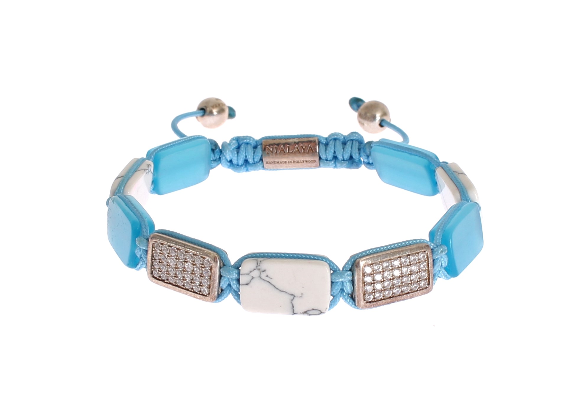 Nialaya Women's CZ Opal Howlite 925 Bracelet Blue NIA20240 - M