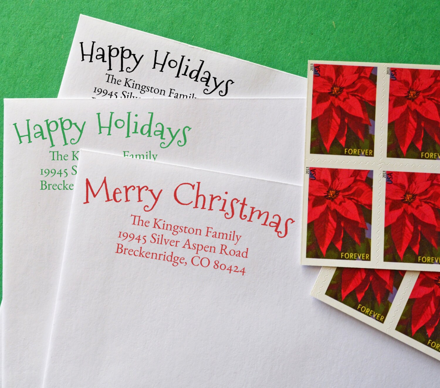 Holiday Return Address Stamp Personalized - Christmas Stamper