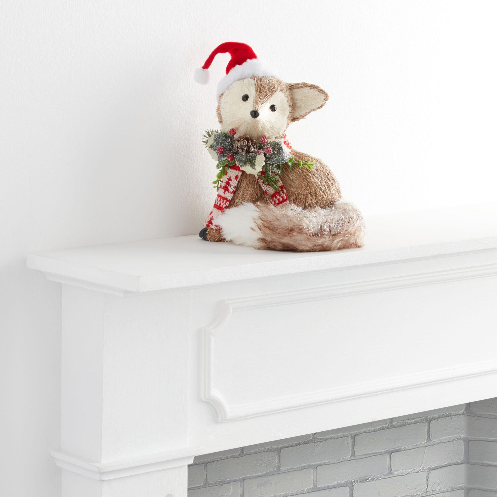 Pier Place Sisal Fox With Hat Decor: Brown by World Market