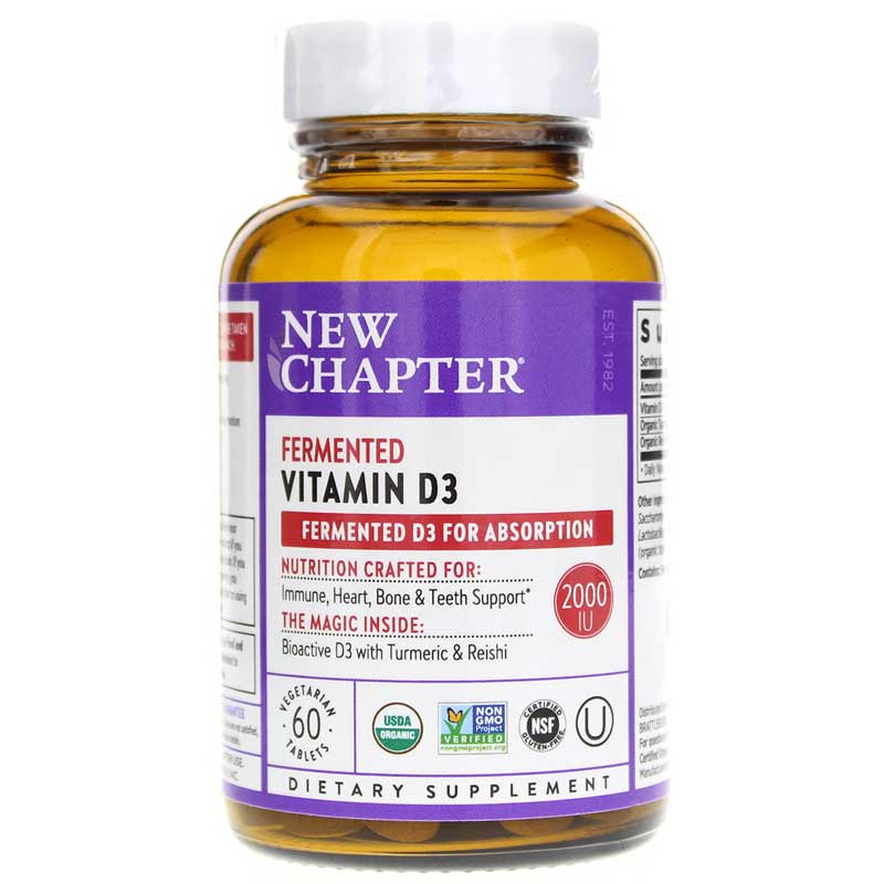 New Chapter Fermented Vitamin D3 2,000 IU 60 Veg Tablets