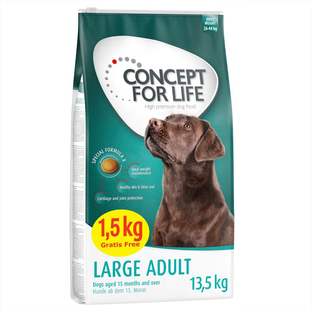 Concept for Life Size Dry Dog Food Bonus Bags - 12kg + 1.5kg Extra Free!* - Medium Adult (12kg + 1.5kg free!)