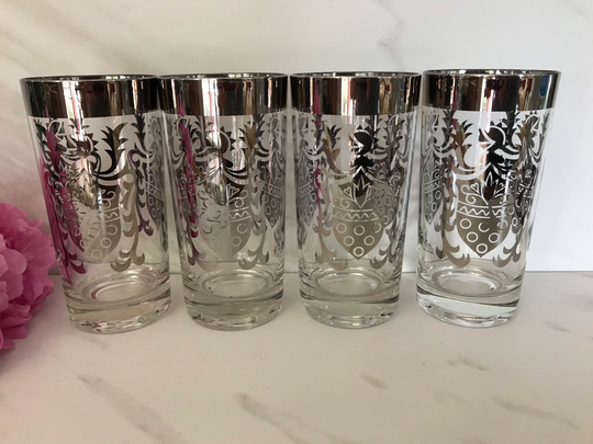 1960s Vintage Smoke Glass Cup Set by Anchor Hocking - 12 Pieces