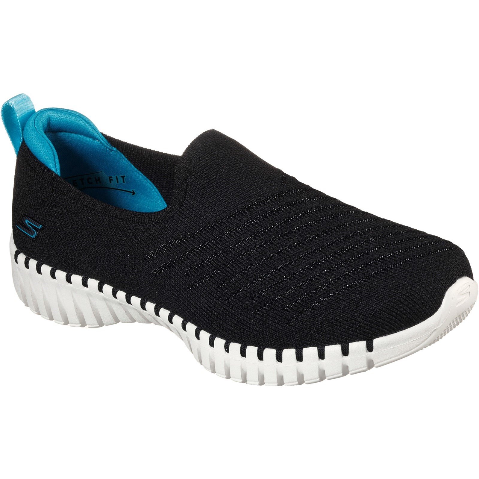 Skechers Women's Go Walk Smart Brunch Slip On Trainer Various Colours 32146 - Black/Turquoise 5