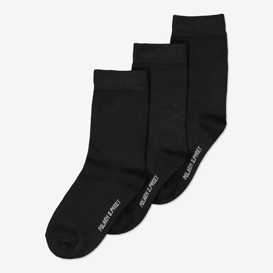 3-pakning ensfargede sokker barn svart