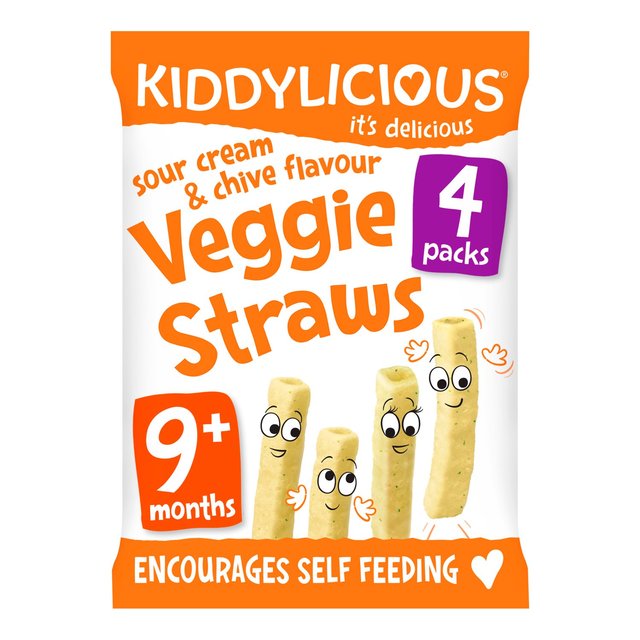 Kiddylicious Sour Cream & Chive Veggie Straws, 9 mths+