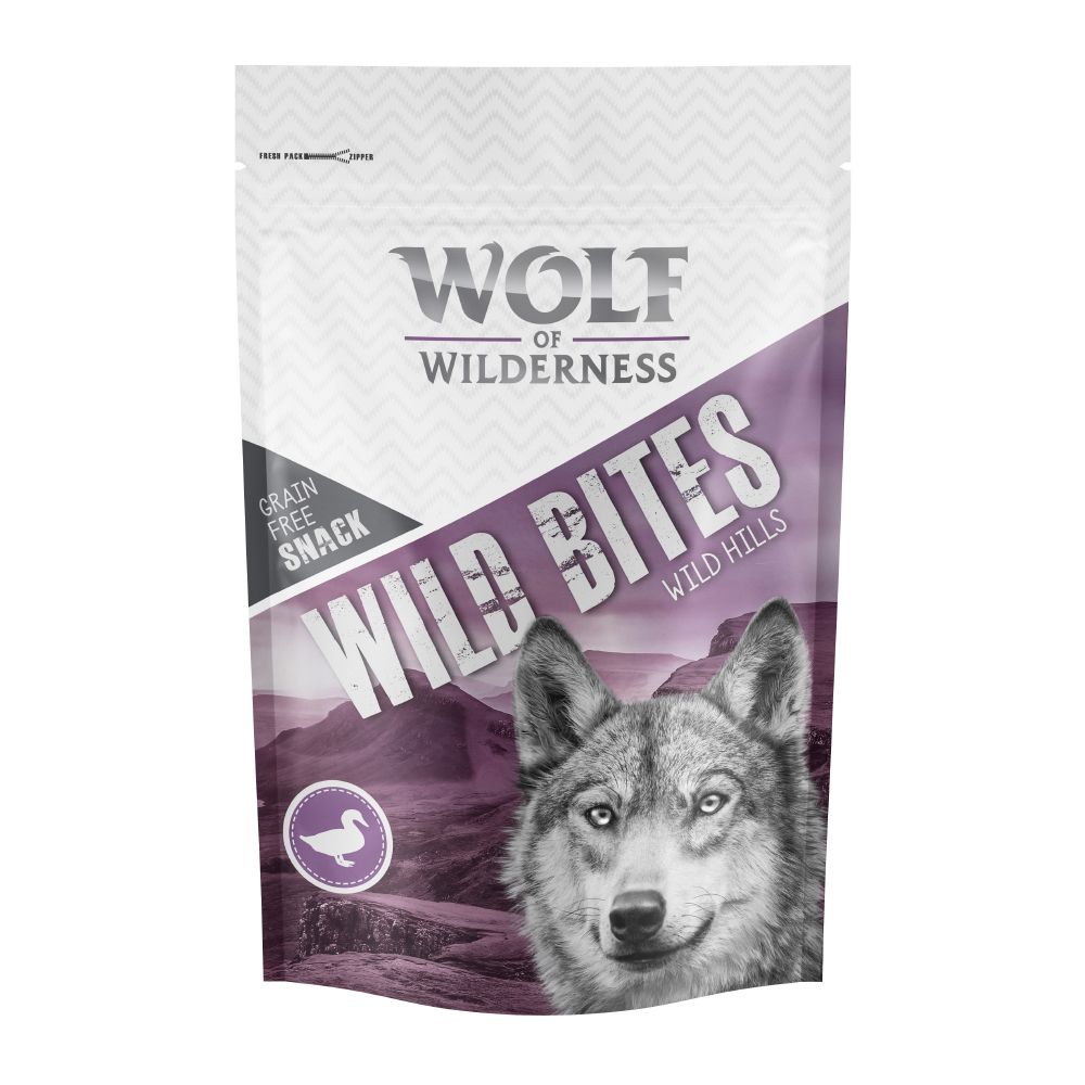 Wolf of Wilderness Wild Bites Dog Snacks "Wild Hills" - Duck - Saver Pack: 3 x 180g