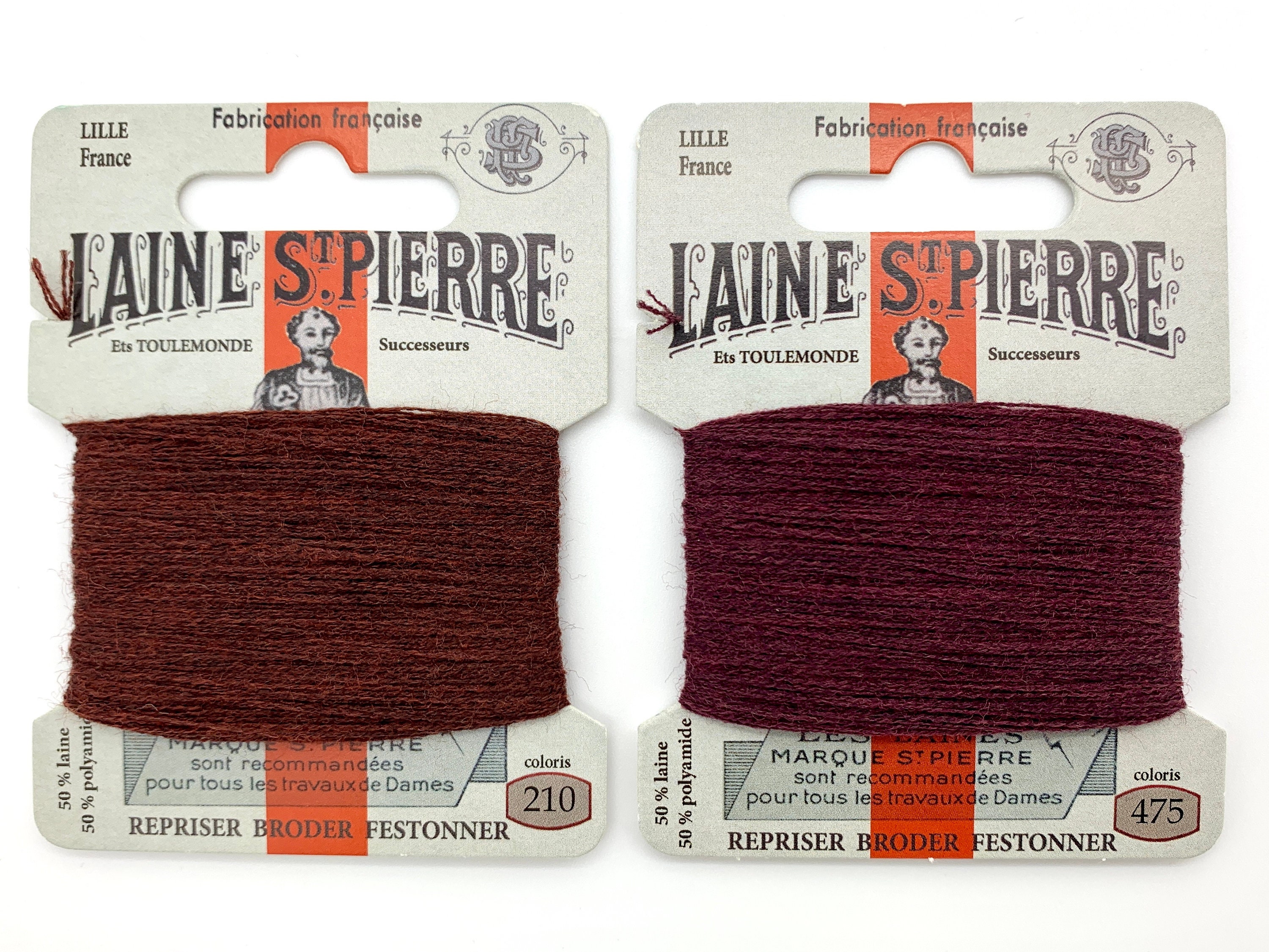 Wool Blend Darning Floss & Hand Embroidery Thread, Warm Brown Burgundy #210 & #475