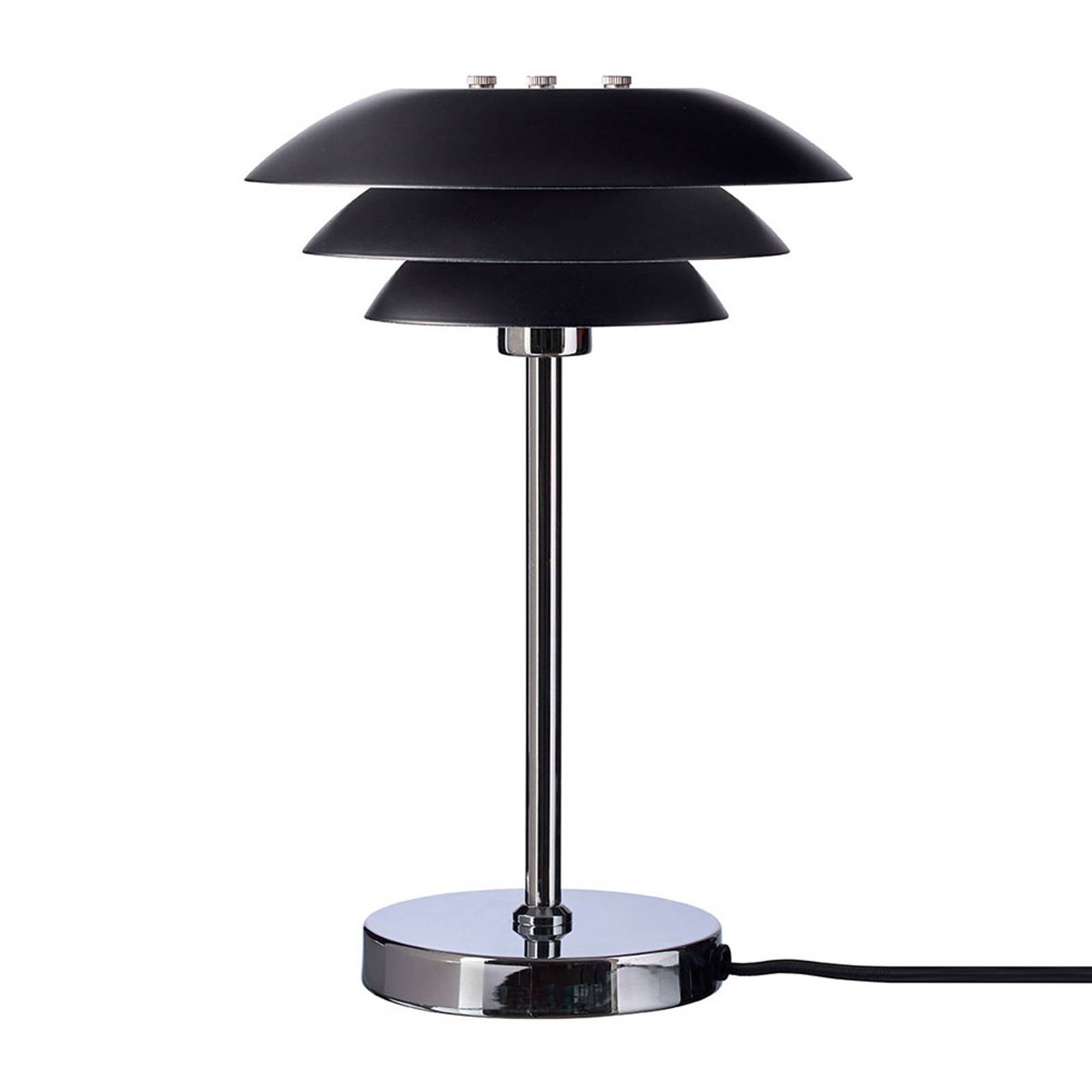 Dyberg Larsen DL20 -pöytälamppu Ø 20 cm, musta
