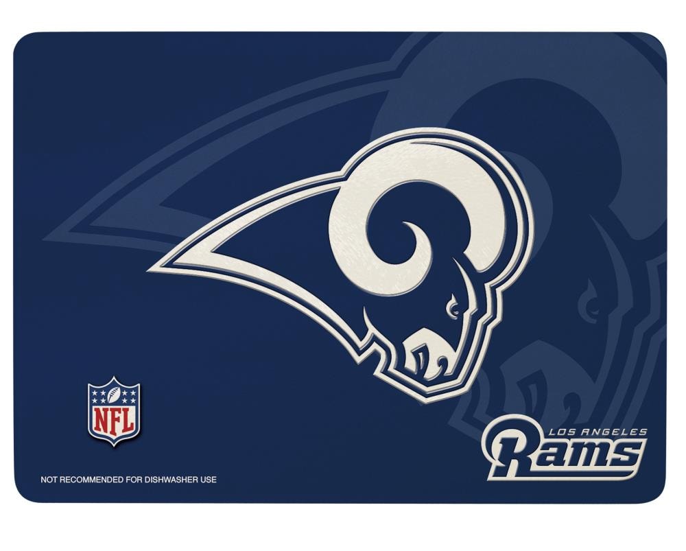 The Memory Company Los Angeles Rams 11.75-in L x 8-in W Glass Cutting Board in Clear | NFL-LAR-2643