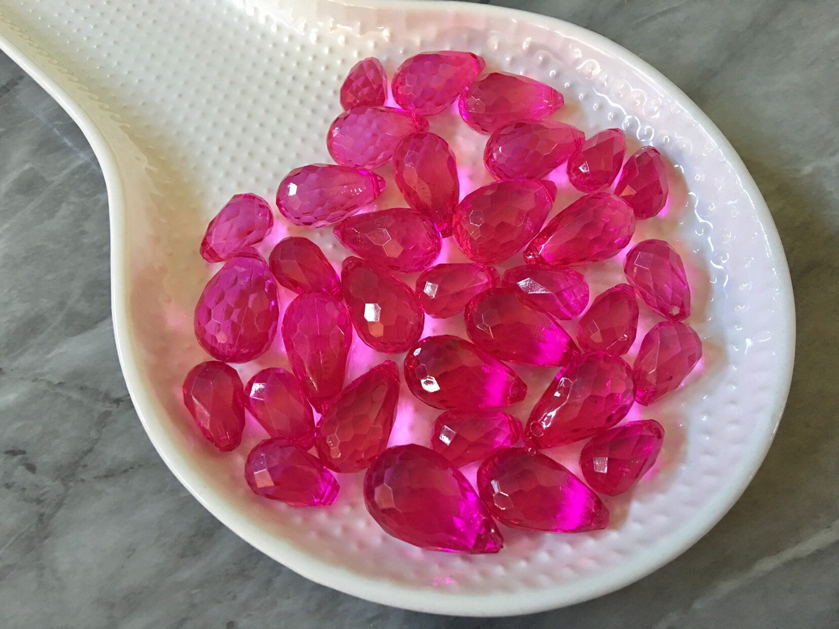 Wholesale Hot Pink Faceted Acrylic Crystals Bead Soup Mix, Sale Beads, Clearance Beads Jewelry Making Earrings Bracelet Necklace