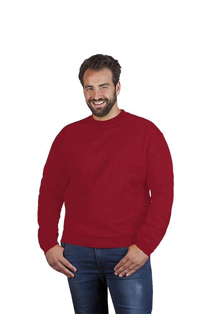 Premium Sweatshirt Plus Size Herren Sale, Kirschrot, XXXL