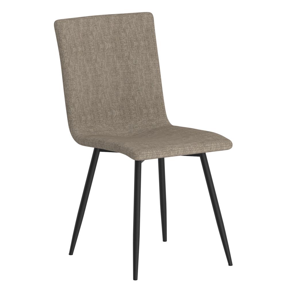 Worldwide Homefurnishings Set of 4 Contemporary/Modern Polyester/Polyester Blend Upholstered Dining Side Chair (Metal Frame) in Gray | 202-538GRY/BK
