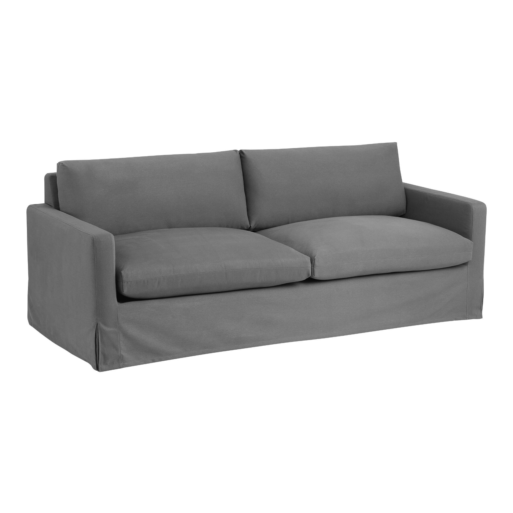 Chandler Slipcover Sofa: Gray - Polyester by World Market