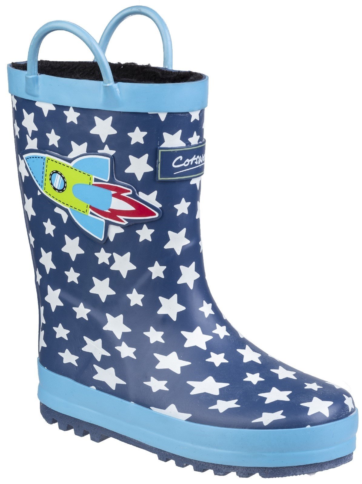Cotswold Kids Sprinkle Junior Wellington Boot 27178 - Dark Blue & White 6