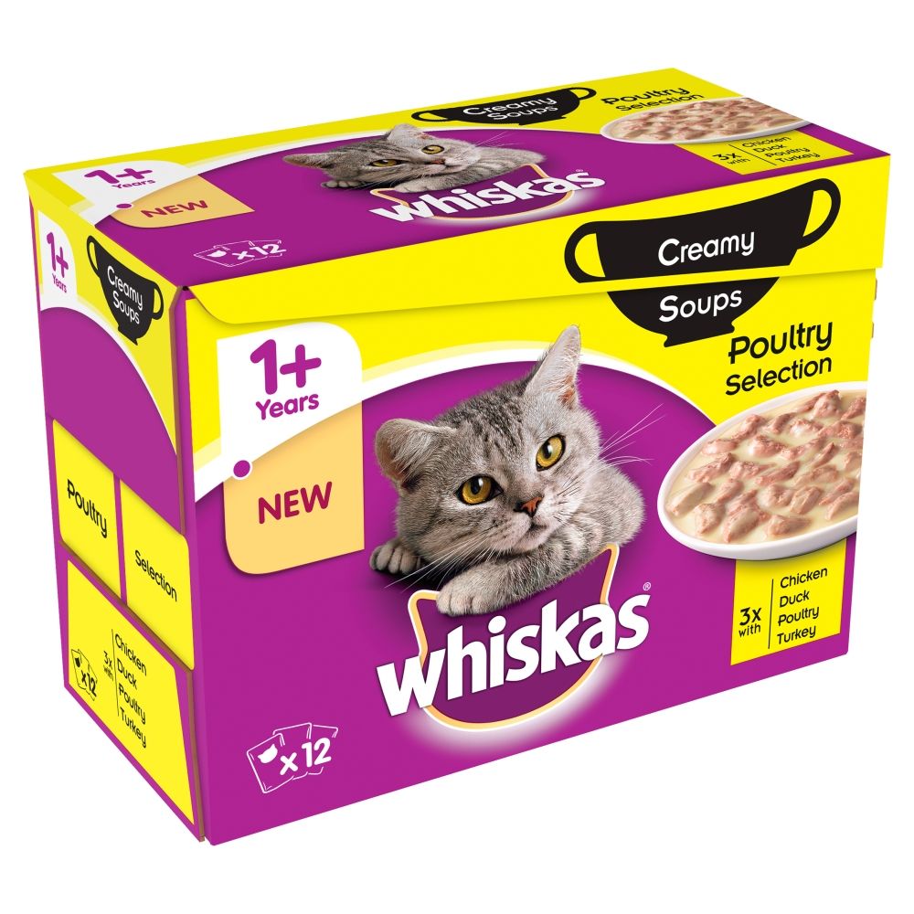 Whiskas 1+ Creamy Soup Poultry Selection - Saver Pack: 96 x 85g