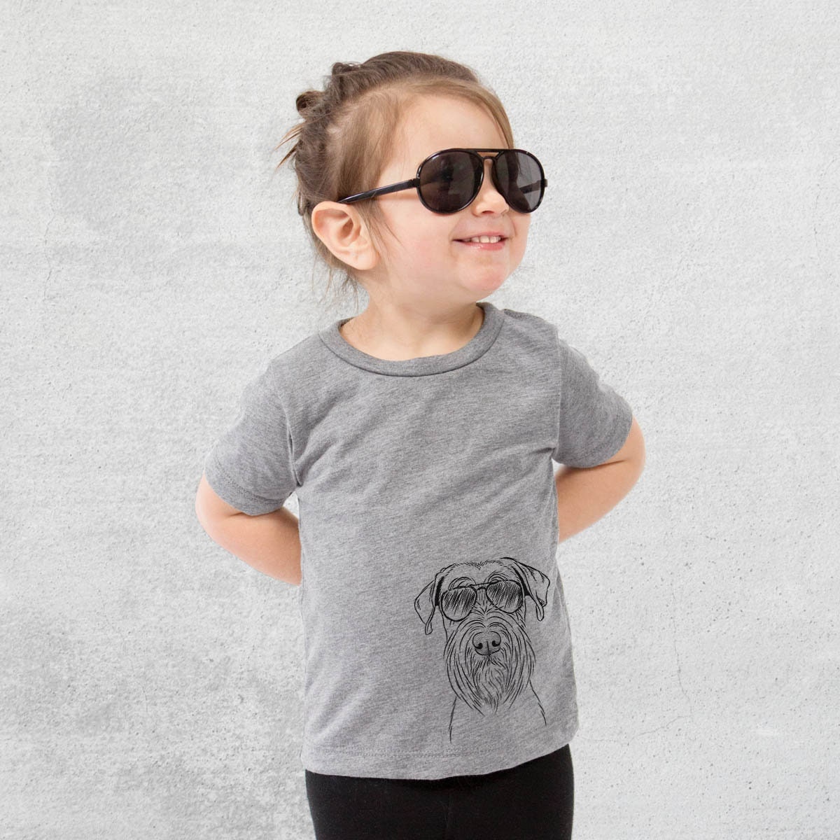 Milton The Standard Schnauzer - Tri-Blend Shirt Kids Dog Tshirt Animal Glasses T
