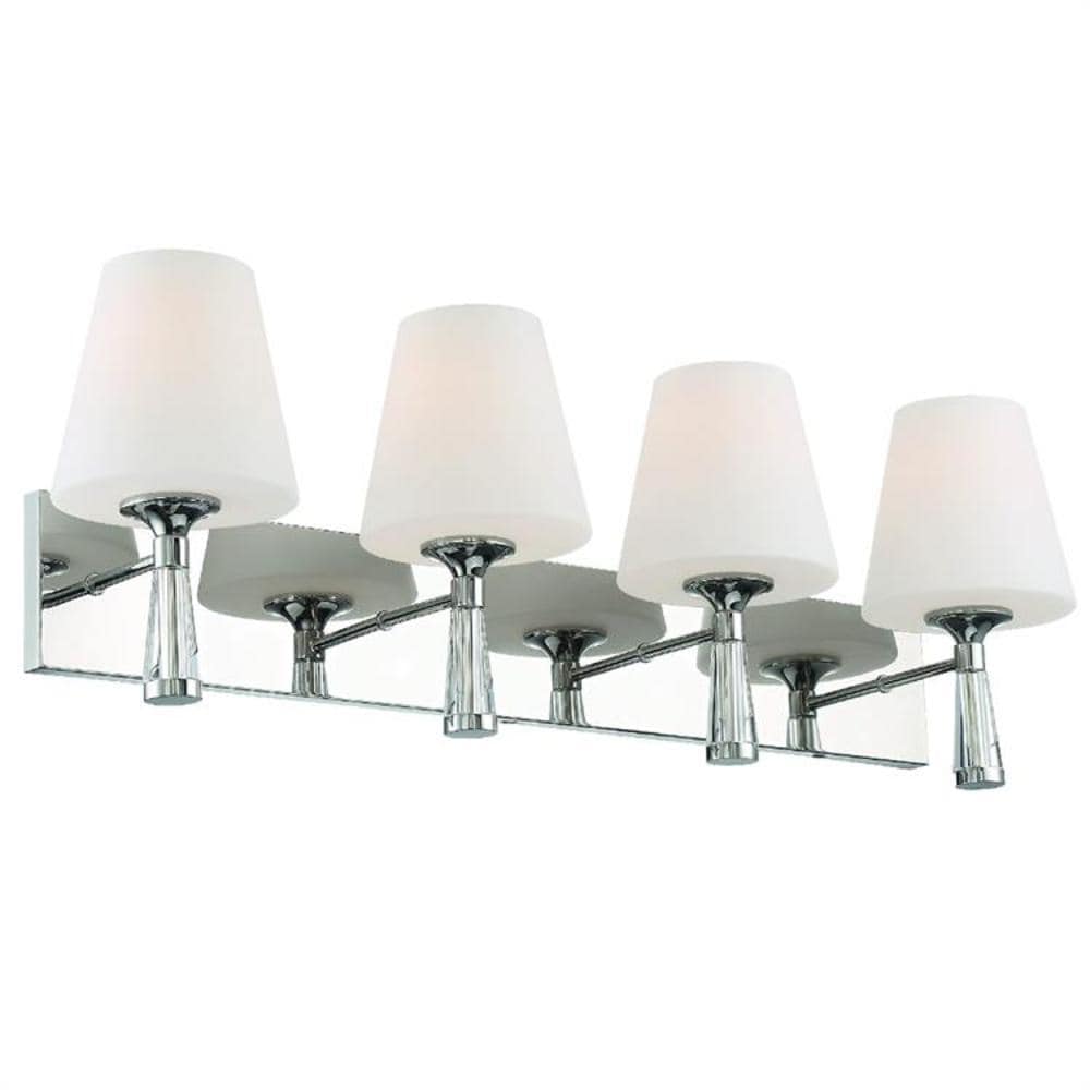 Crystorama Ramsey 32-in W 4-Light Polished Nickel Modern/Contemporary Wall Sconce | RAM-A3404-PN