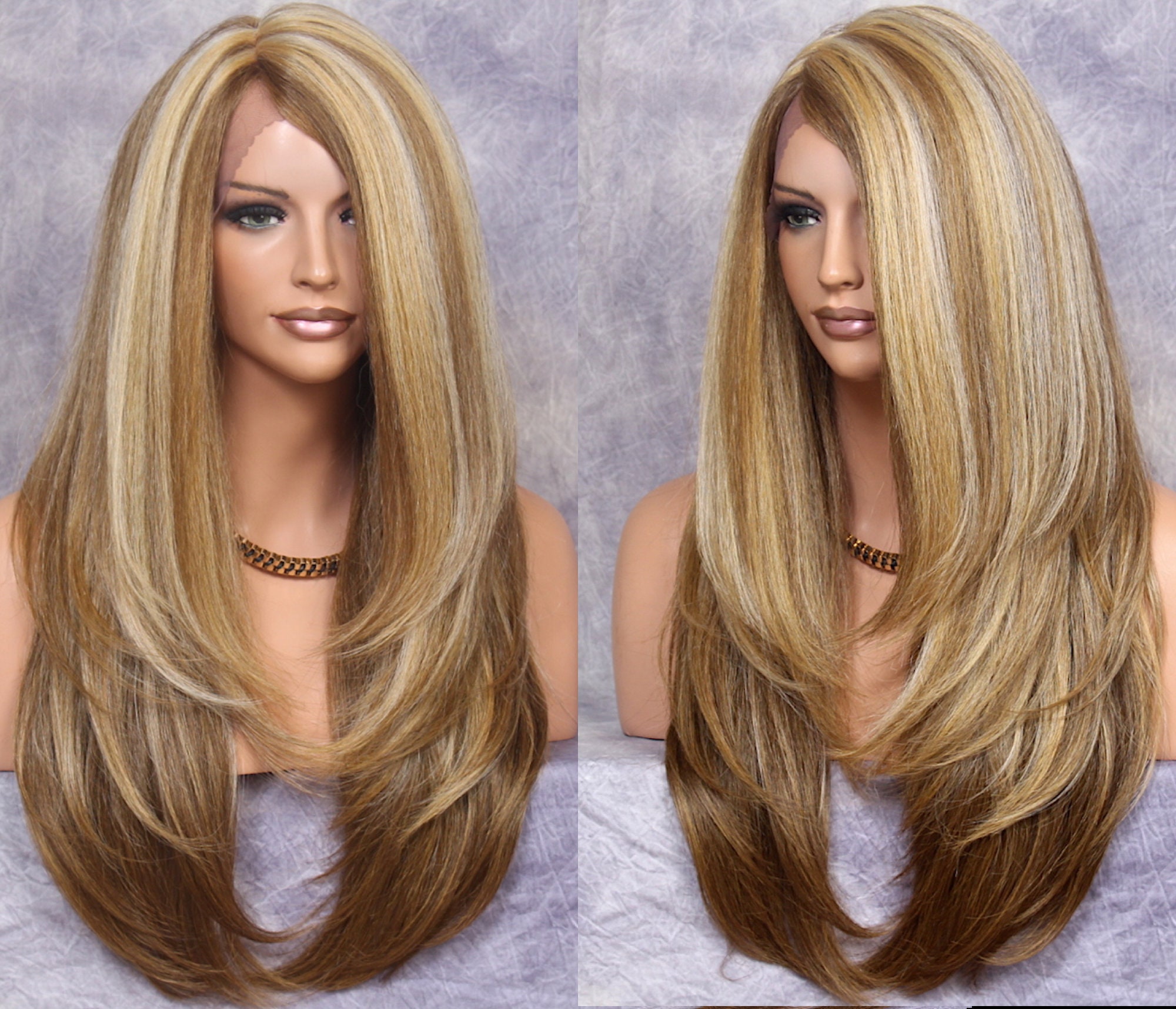 Human Hair Blend Wig Heat Ok Full Lace Front Textured Body Straight Tangerine Dark N Light Blonde Brown Mix Cancer/Alopecia/Cosplay