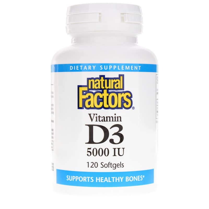 Natural Factors Vitamin D3 5000 IU 120 Softgels