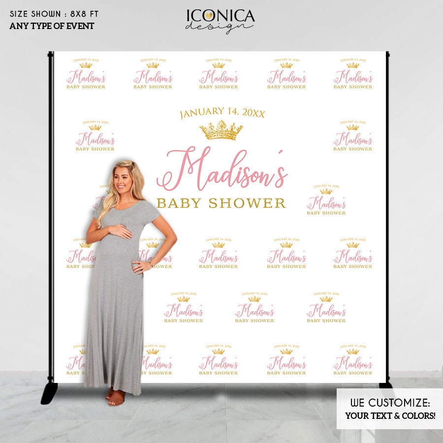 Photo Booth Backdrop Custom Step & Repeat Banner Baby Shower Red Carpet Printed Or Printable Bbs0005
