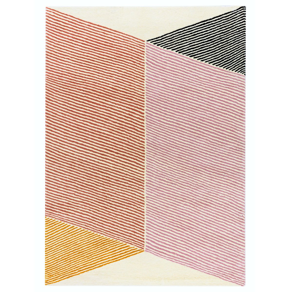 Rectangles-villamatto, vaaleanpunainen 200x300 cm