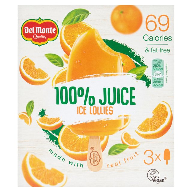 Del Monte 100% Juice Orange Lollies