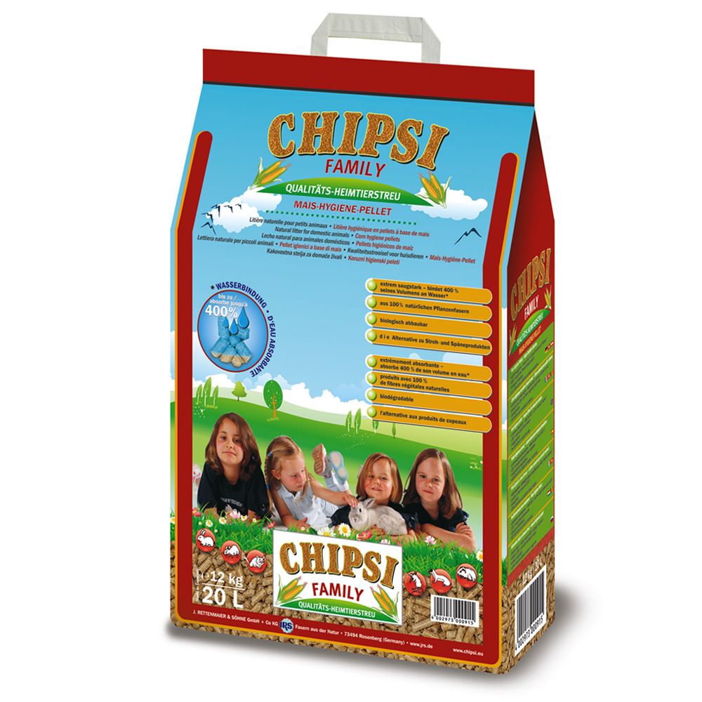 Chipsi Family Corn-Hygiene-Pellets - Economy Pack: 2 x 20l