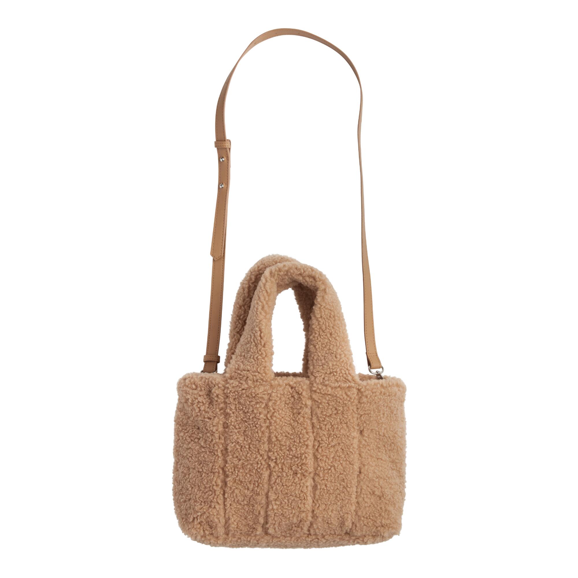 Brown Teddy Crossbody Tote Bag - Polyester by World Market