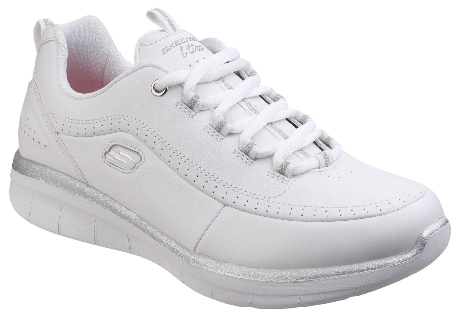 Skechers Women's Synergy 2.0 Sneaker Trainer Multicolor 25827 - White/Silver 5