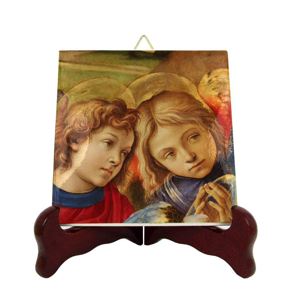 Spiritual Gift Idea - Angels By Filippino Lippi Religious Art On Tile Ideas Gifts Plaque