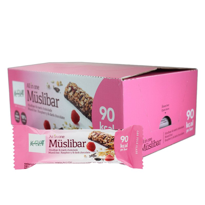 Müslibar Hallon & Mörk Choklad 24-pack - 60% rabatt