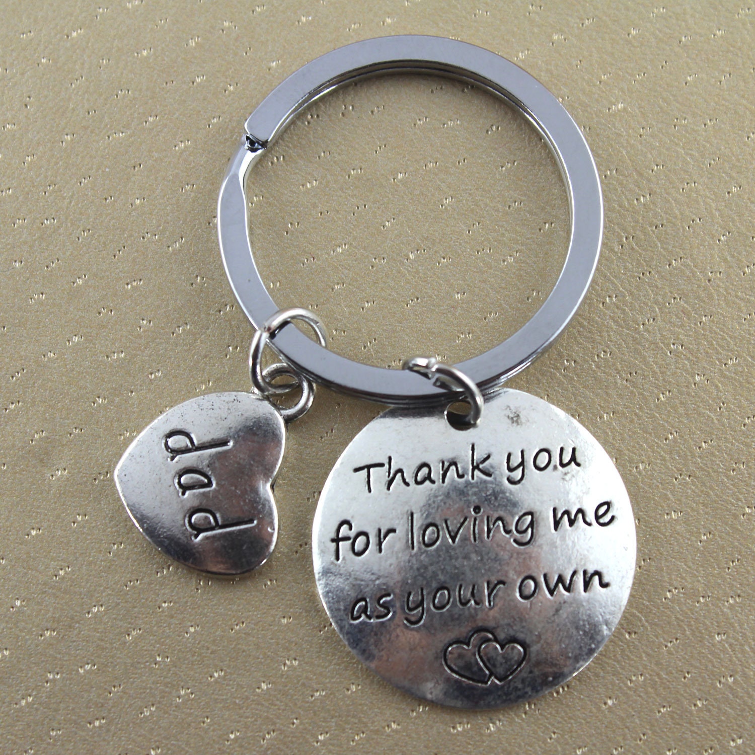 Thank You For Loving Me As Your Own Keychain Guardian Keyring Foster Parents Keychain, Step Dad Gift, Personality Keychain