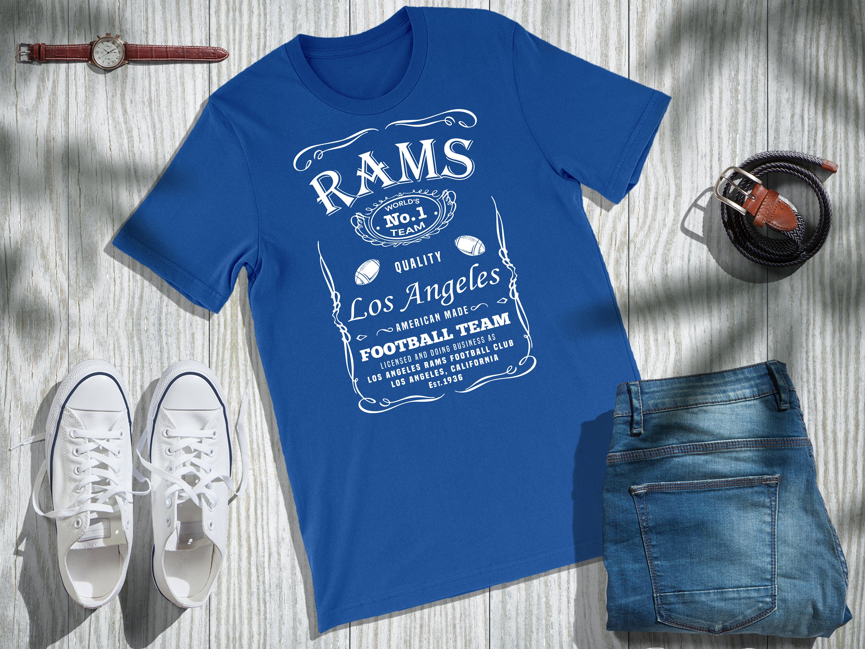 Rams World's No. 1 Team Los Angeles Football T-Shirt - Club Sweatshirt Hoodie Long Sleeve Racer