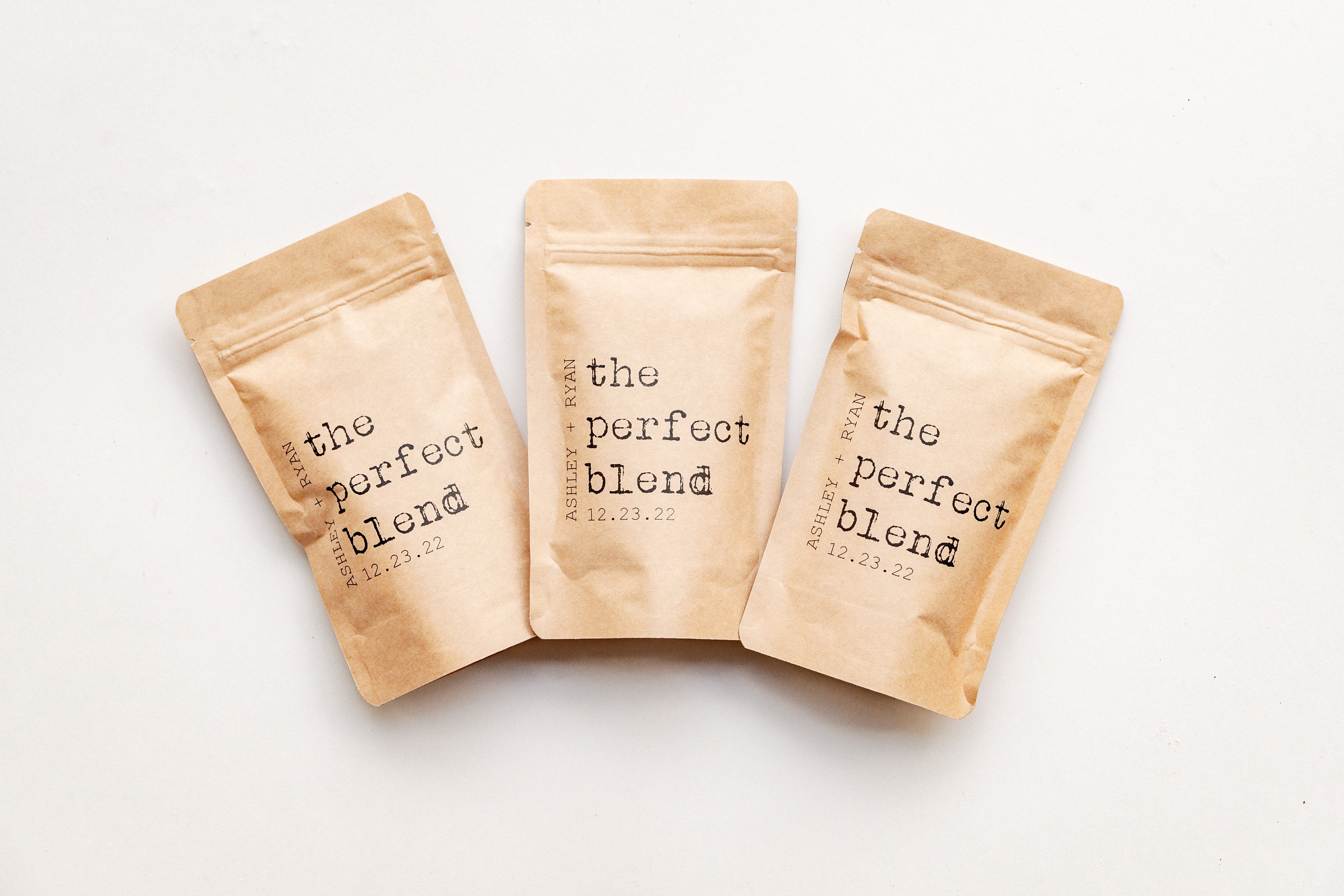 The Perfect Blend Coffee Wedding Favor Bag - Bridal Shower Favor, Bags, Resealable Pouch, Personalized