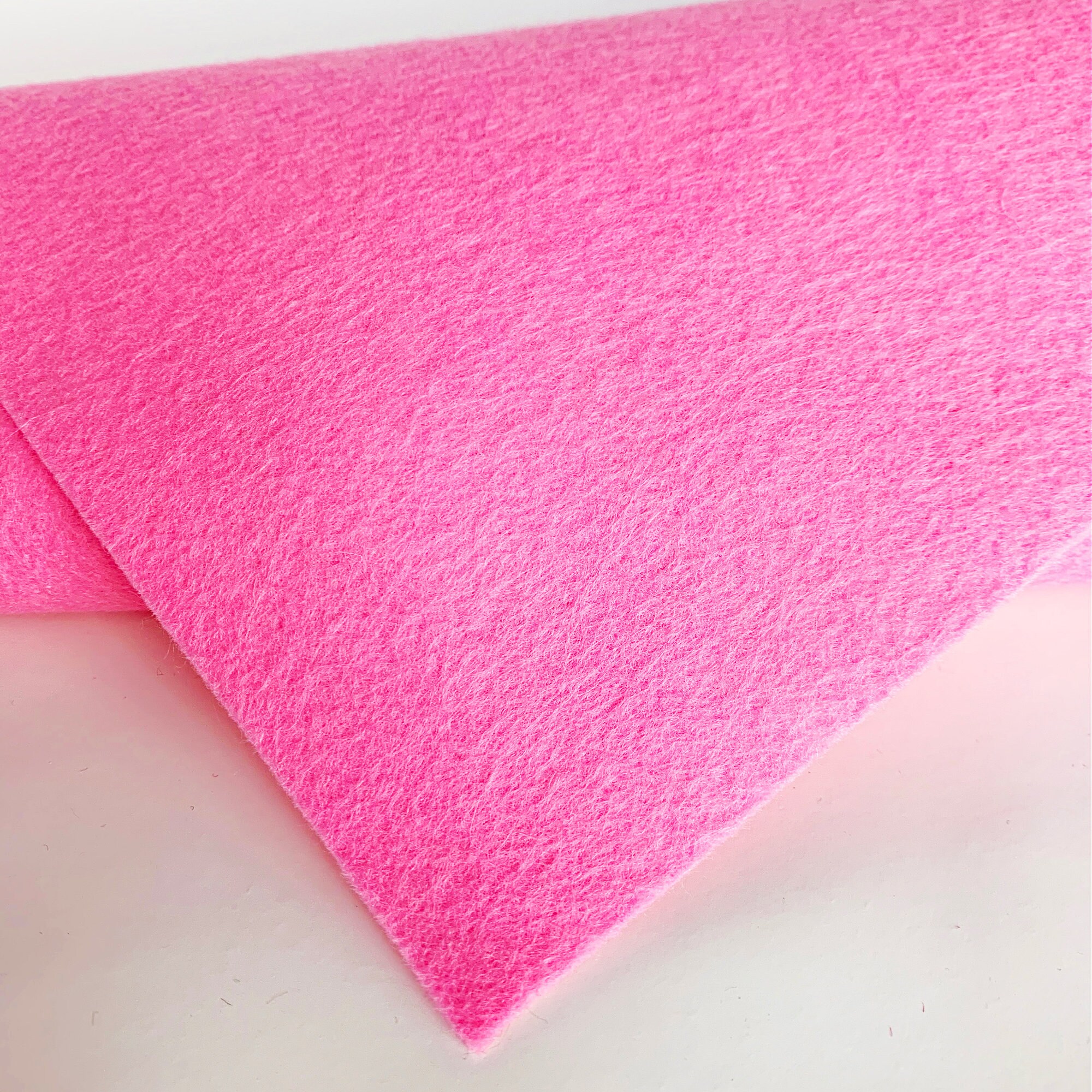 Cotton Candy Wool Felt, Merino Blend Pink Felt Yardage, Fabric, Bright Fabric