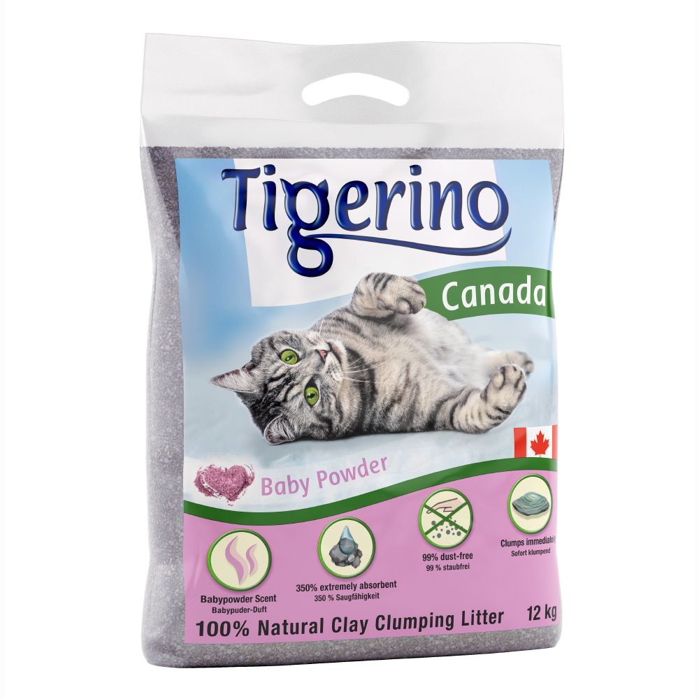 2 x 12kg Tigerino Canada Cat Litter - Special Price!* - Babypowder Scented (2 x 12kg)