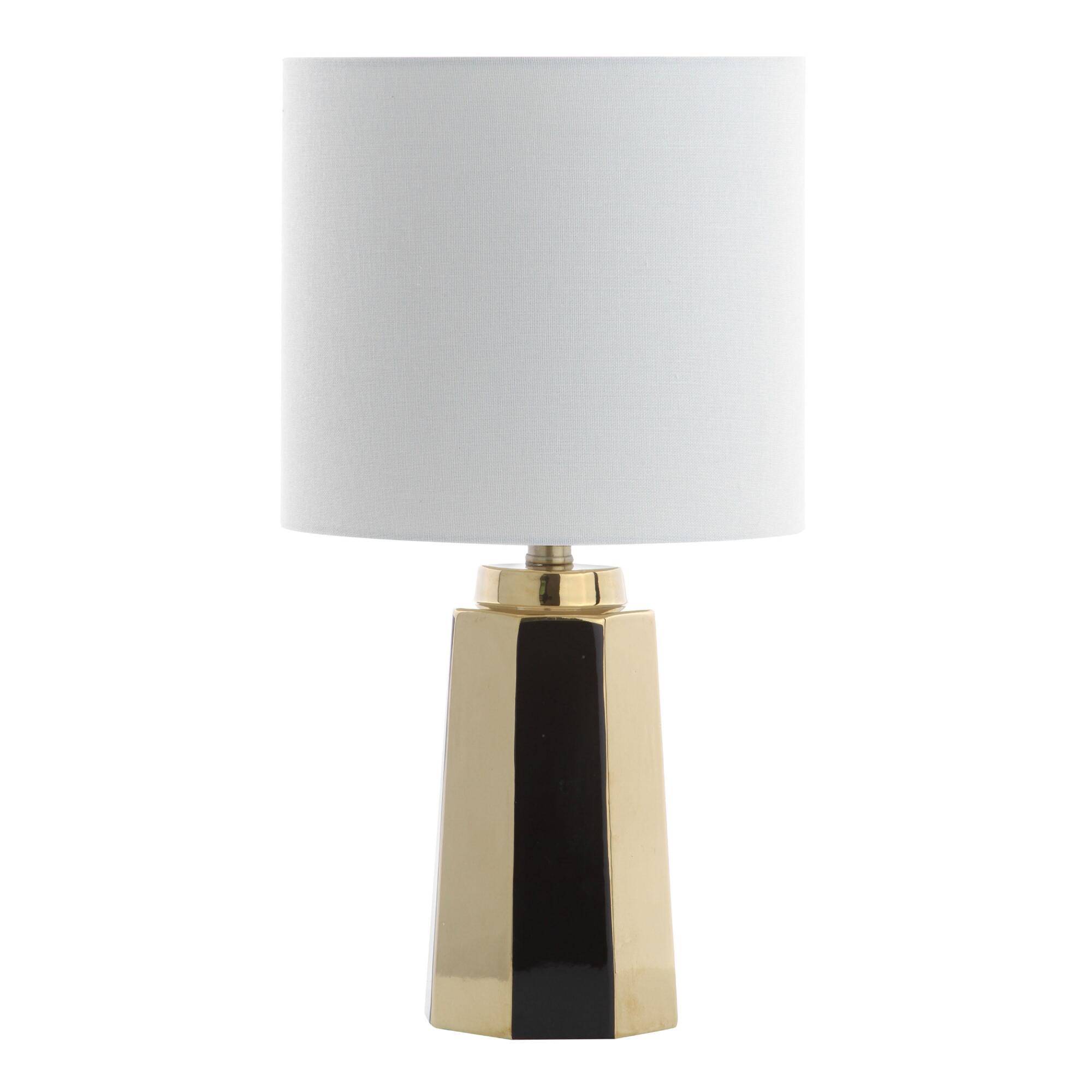 Gold Hexagon Ceramic Montigo Table Lamp by World Market
