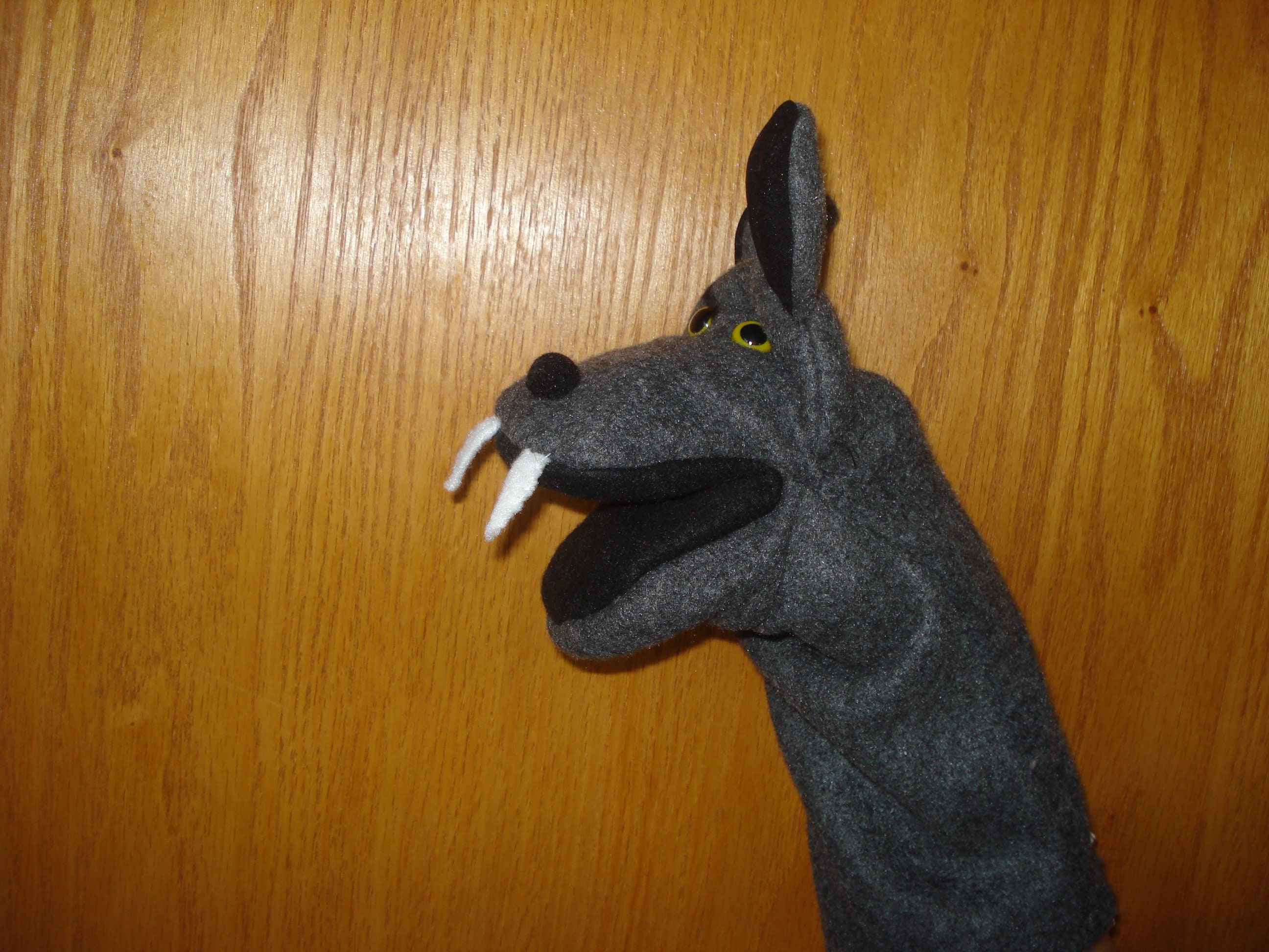Big Bad Wolf Hand Puppet With Movable Mouth Fangs Nature Puppets By Margie Pretend Class Room