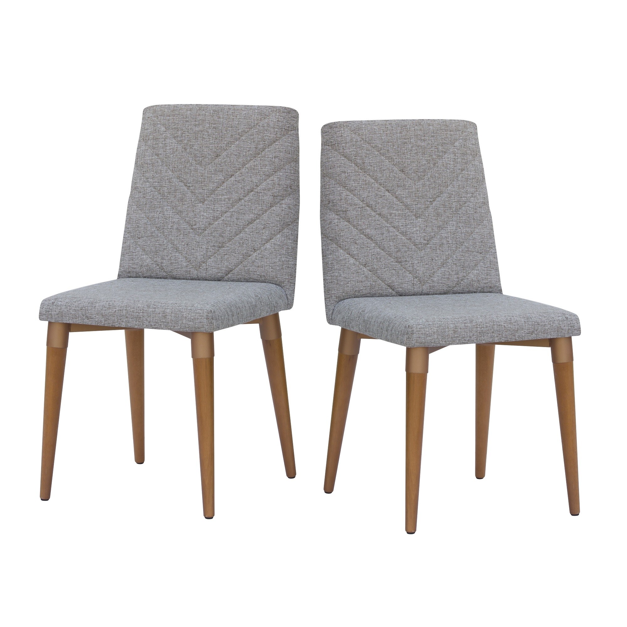 Manhattan Comfort Set of 2 Utopia Contemporary/Modern Polyester/Polyester Blend Upholstered Dining Side Chair (Wood Frame) in Gray | 2-109253