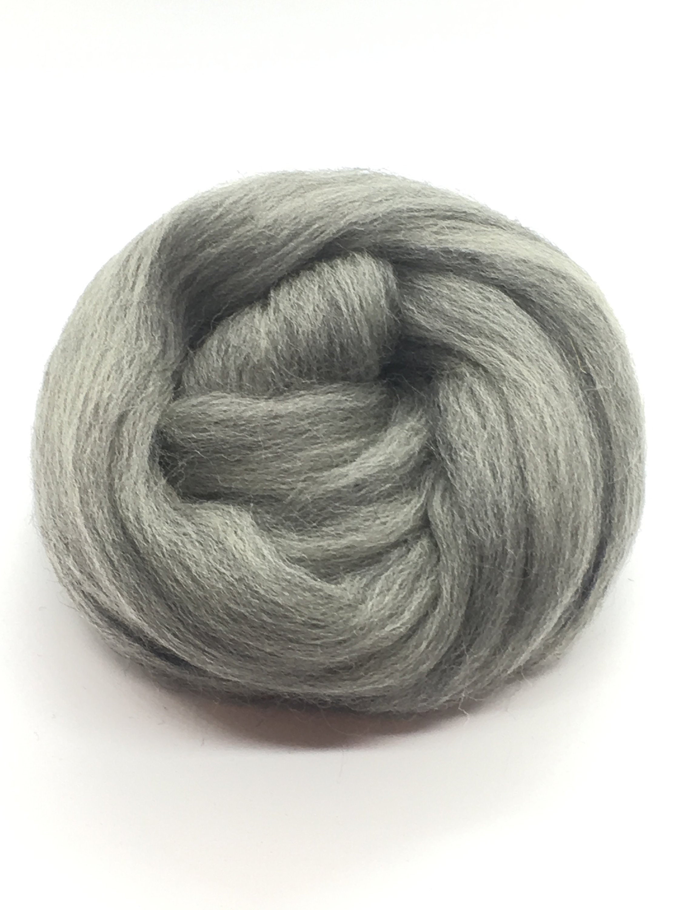 Gray Blend Wool Roving, Spinning Merino 23 Micron Australian Top Roving Fiber Spinning, Spin Into Yarn, Doll Hair
