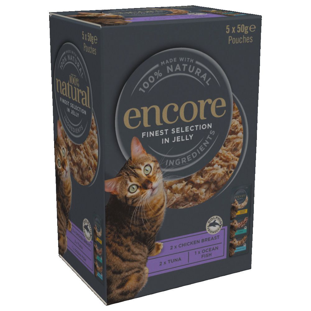 Encore Cat Jelly Pouch Multipack 20 x 50g - Fish Selection