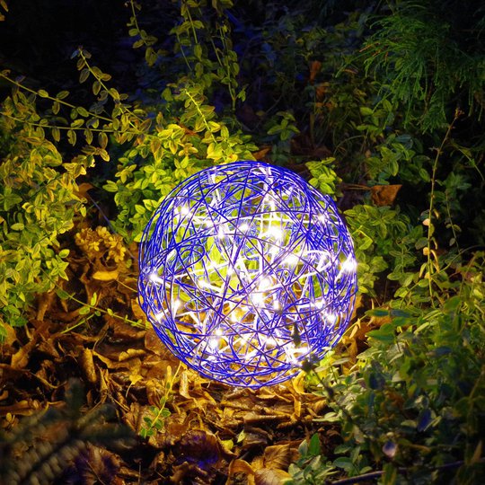 Galax Fun -LED-3D-design-pallo, Ø 30 cm, sininen